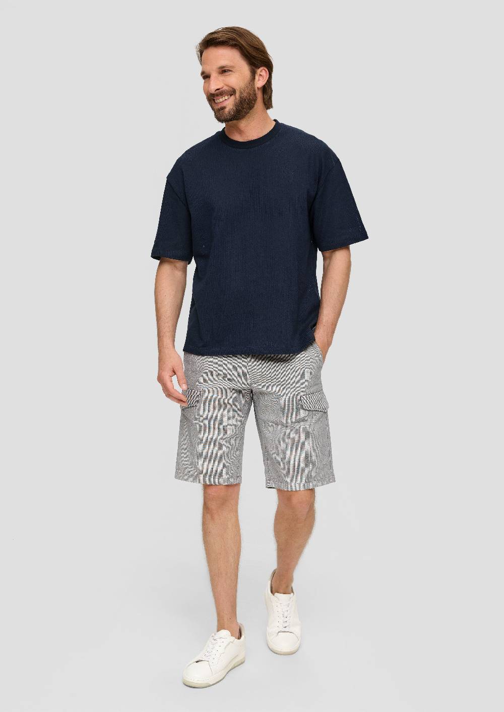 S.Oliver Crewneck-Shirt Aus Jacquard Im Relaxed Fit