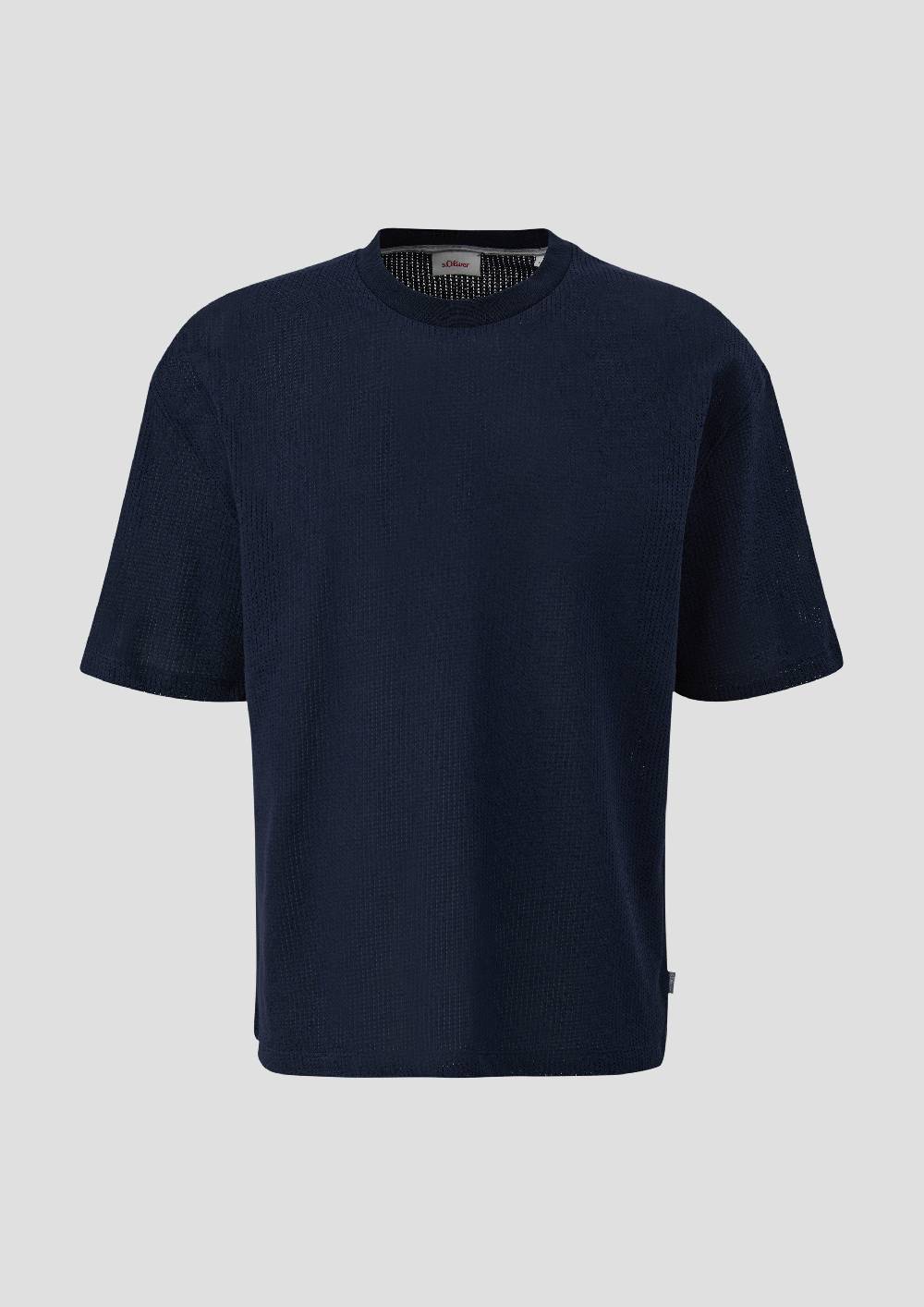 S.Oliver Crewneck-Shirt Aus Jacquard Im Relaxed Fit