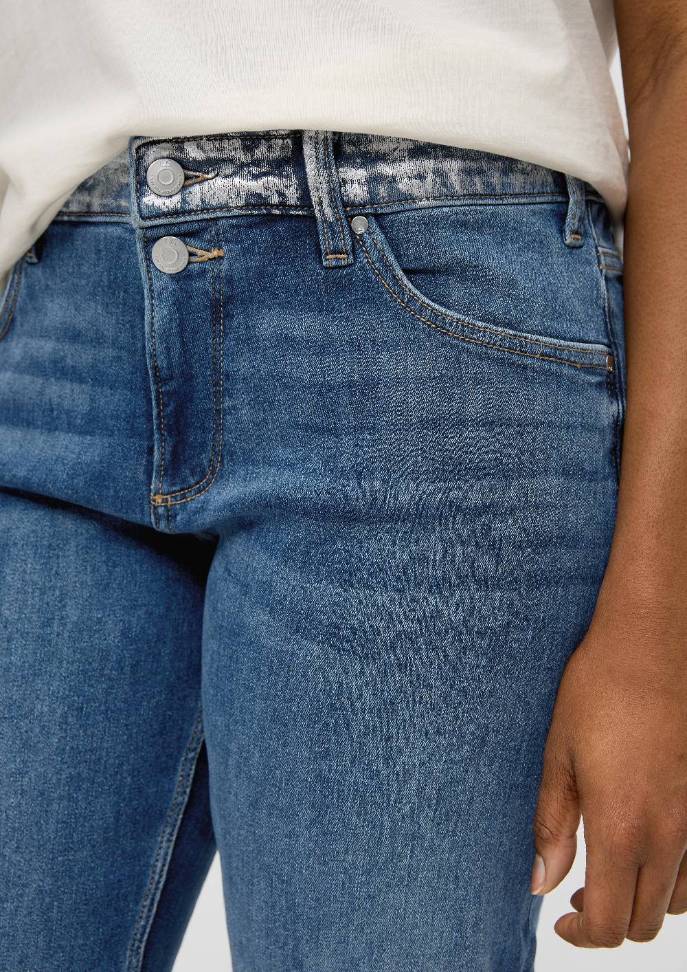 S.Oliver Crop-Jeans Catie / Slim Fit / High Rise / Straight Leg