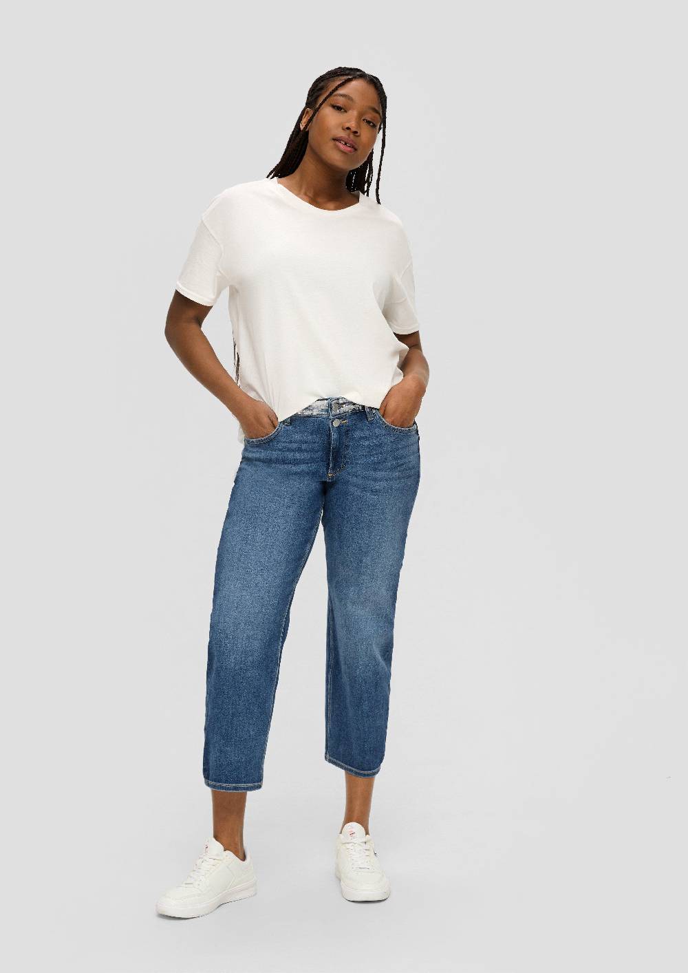 S.Oliver Crop-Jeans Catie / Slim Fit / High Rise / Straight Leg