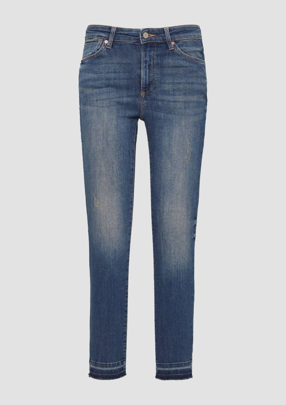 S.Oliver Cropped Jeans Izabell / Skinny Fit / Mid Rise / Skinny Leg / Mit Offenem Saum