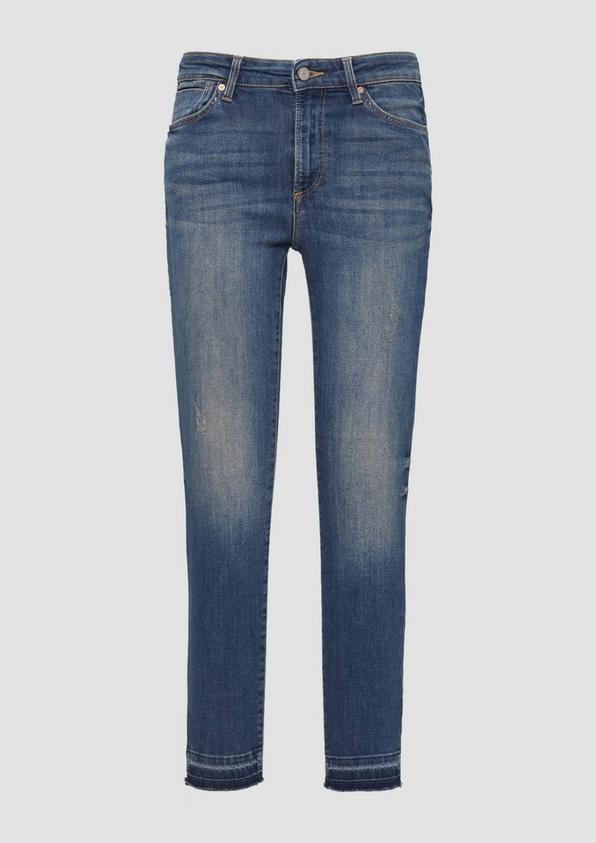 s.Oliver Cropped Jeans Izabell / Skinny Fit / Mid Rise / Skinny Leg / mit offenem Saum