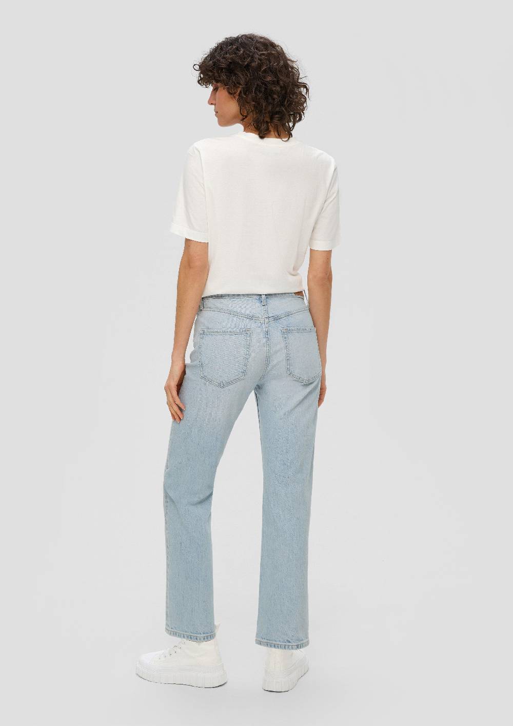 S.Oliver Cropped Jeans Karolin / Regular Fit / High Rise / Straight Leg / Pailletten-Detail