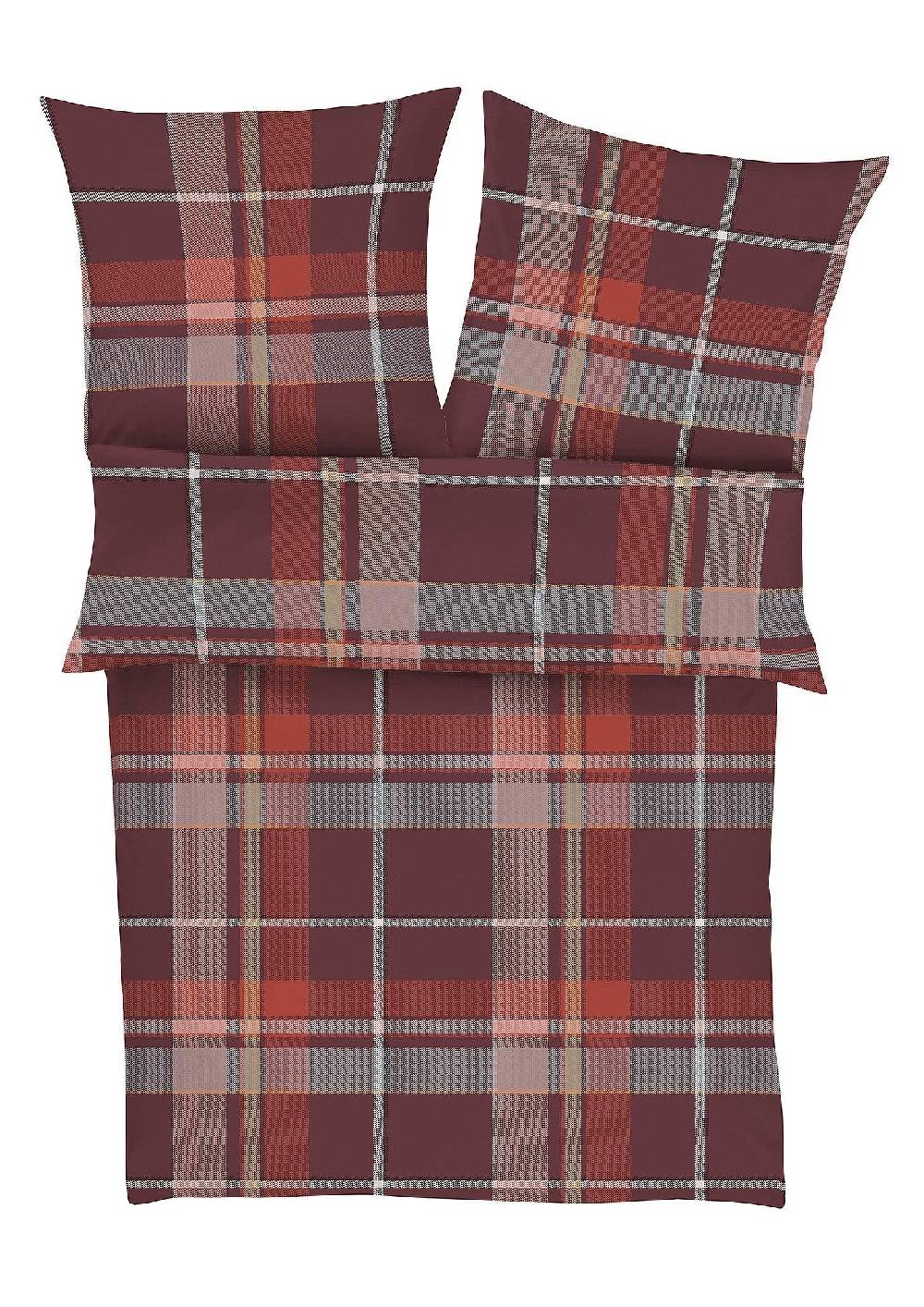 S.Oliver Doppelpack Karierte Feinflanell-Bettwäsche