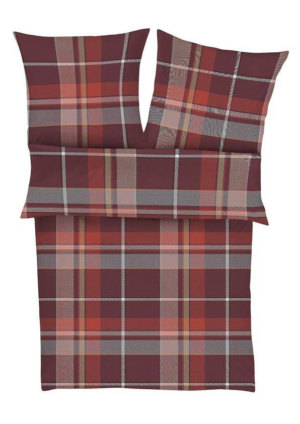 s.Oliver Doppelpack karierte Feinflanell-Bettwäsche