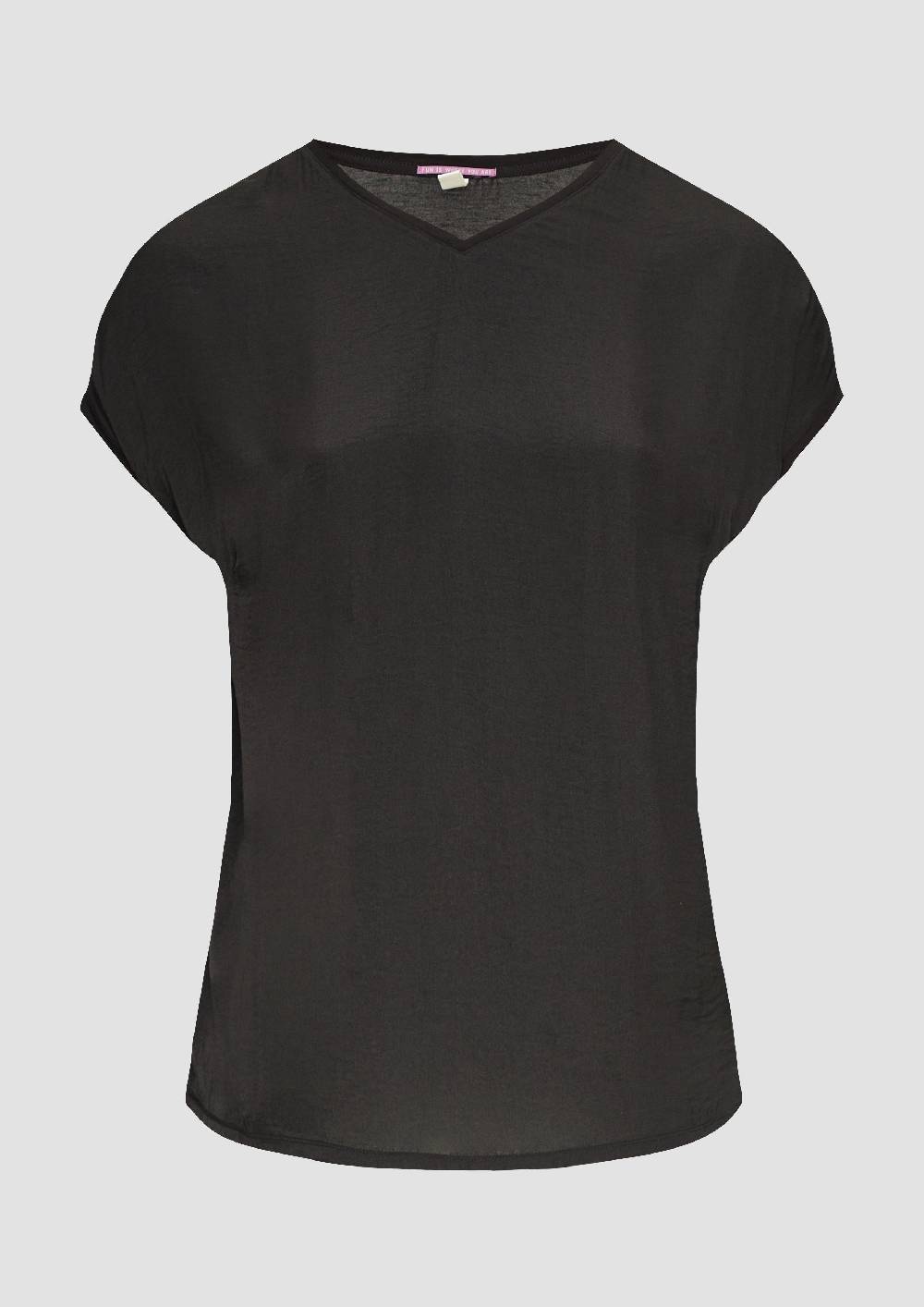 S.Oliver Fabricmix-Shirt Im Loose Fit Mit V-Ausschnitt