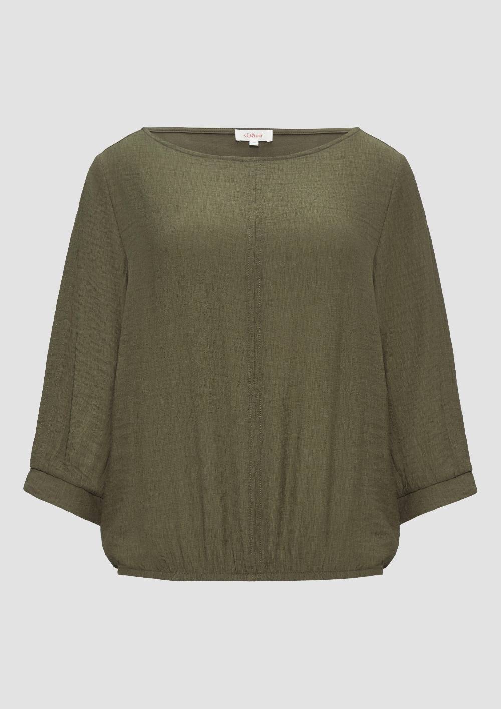 S.Oliver Fabricmix-Shirt Im Relaxed Fit Mit Weitem Ärmel