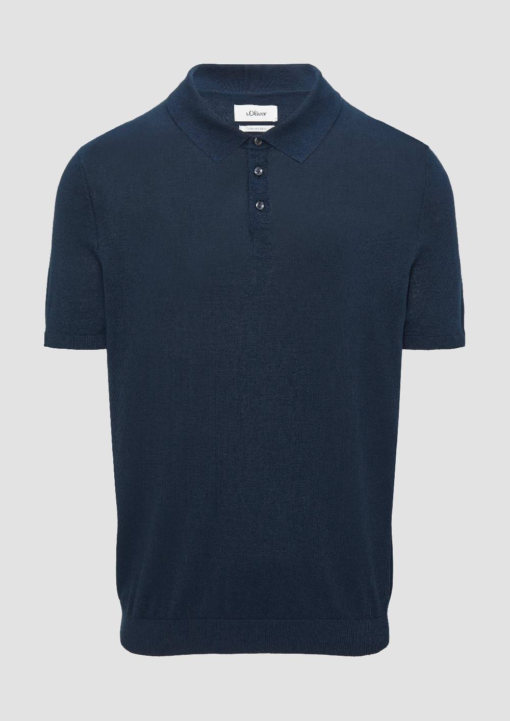 S.Oliver Feinstrick-Poloshirt Aus Baumwoll-Seide-Mix