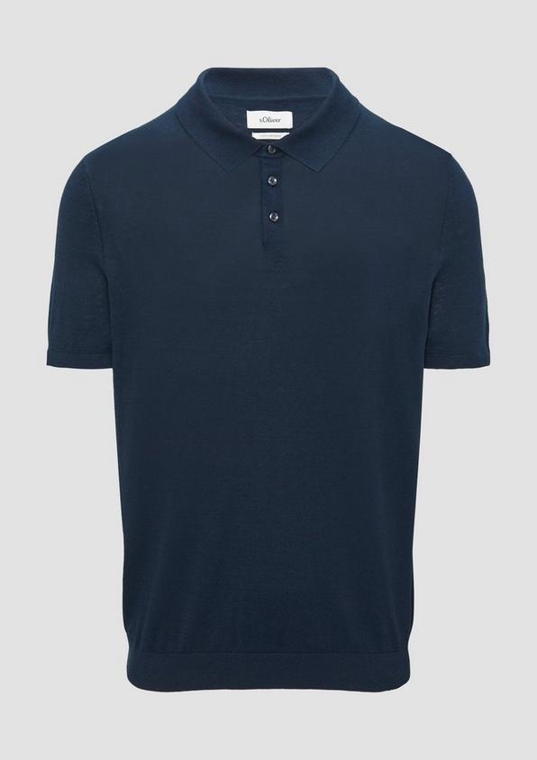 s.Oliver Feinstrick-Poloshirt aus Baumwoll-Seide-Mix