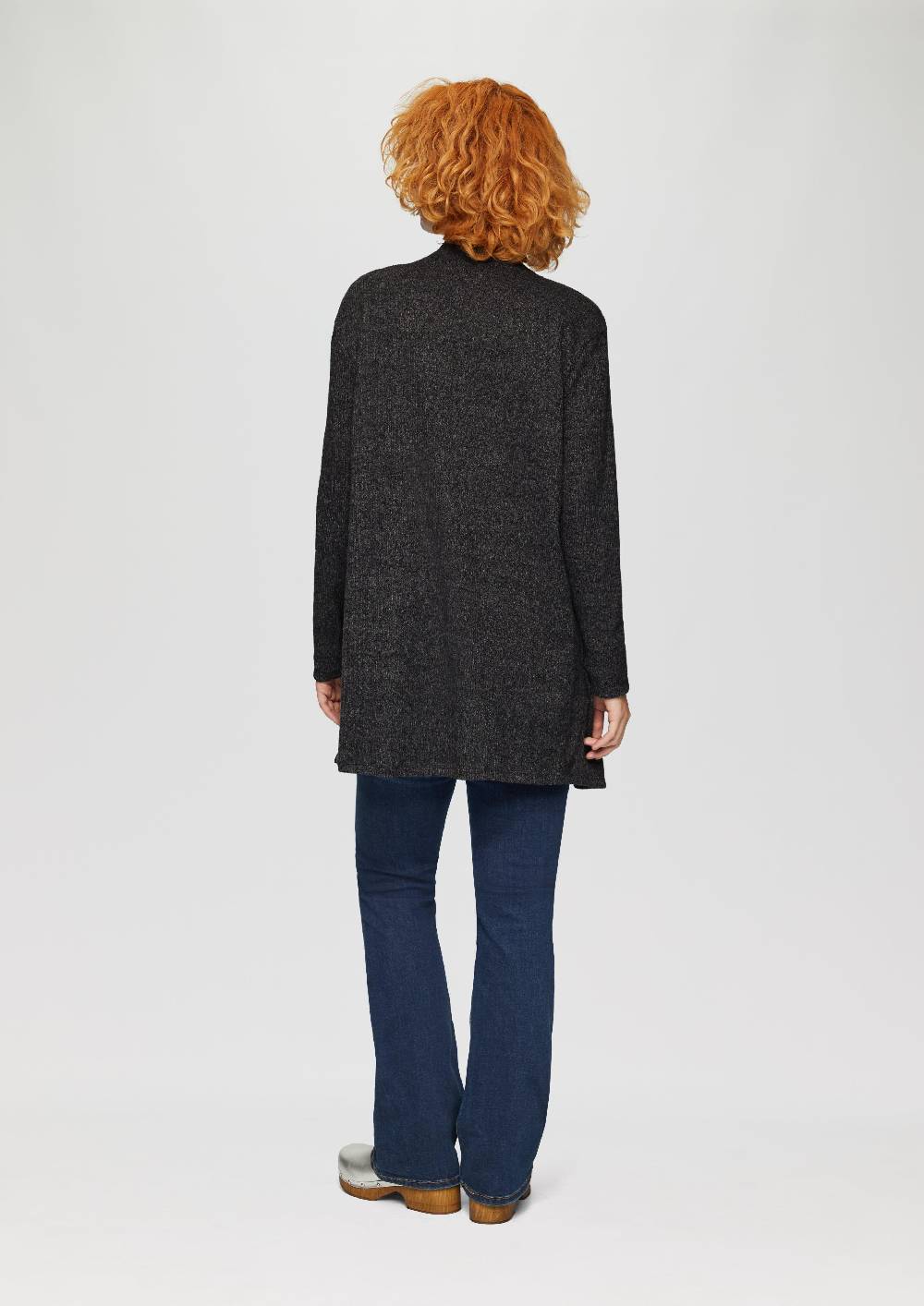 S.Oliver Flauschiger Long-Cardigan Mit Rippstruktur
