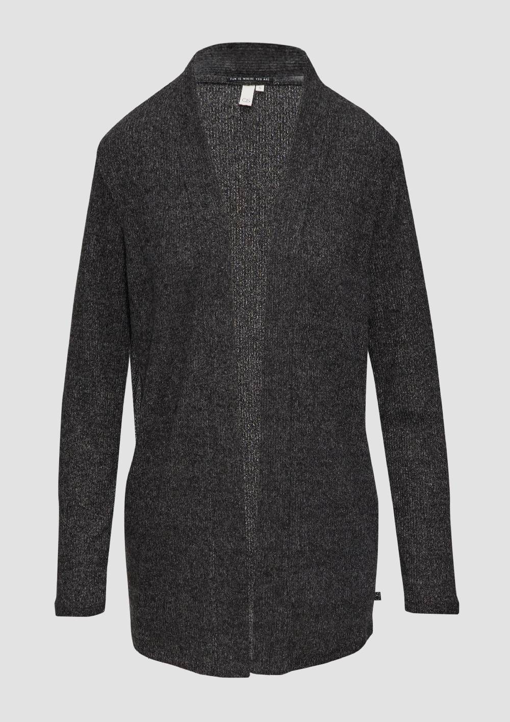S.Oliver Flauschiger Long-Cardigan Mit Rippstruktur