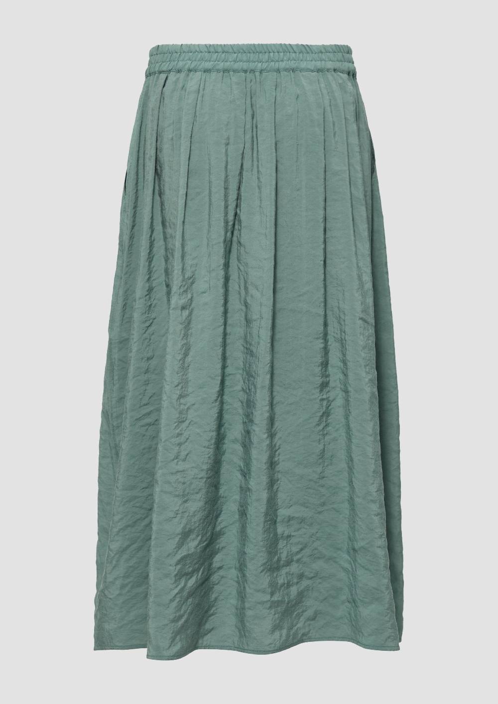 S.Oliver Fließender Midi-Rock Mit Elastikbund Und Seitlichen Eingrifftaschen