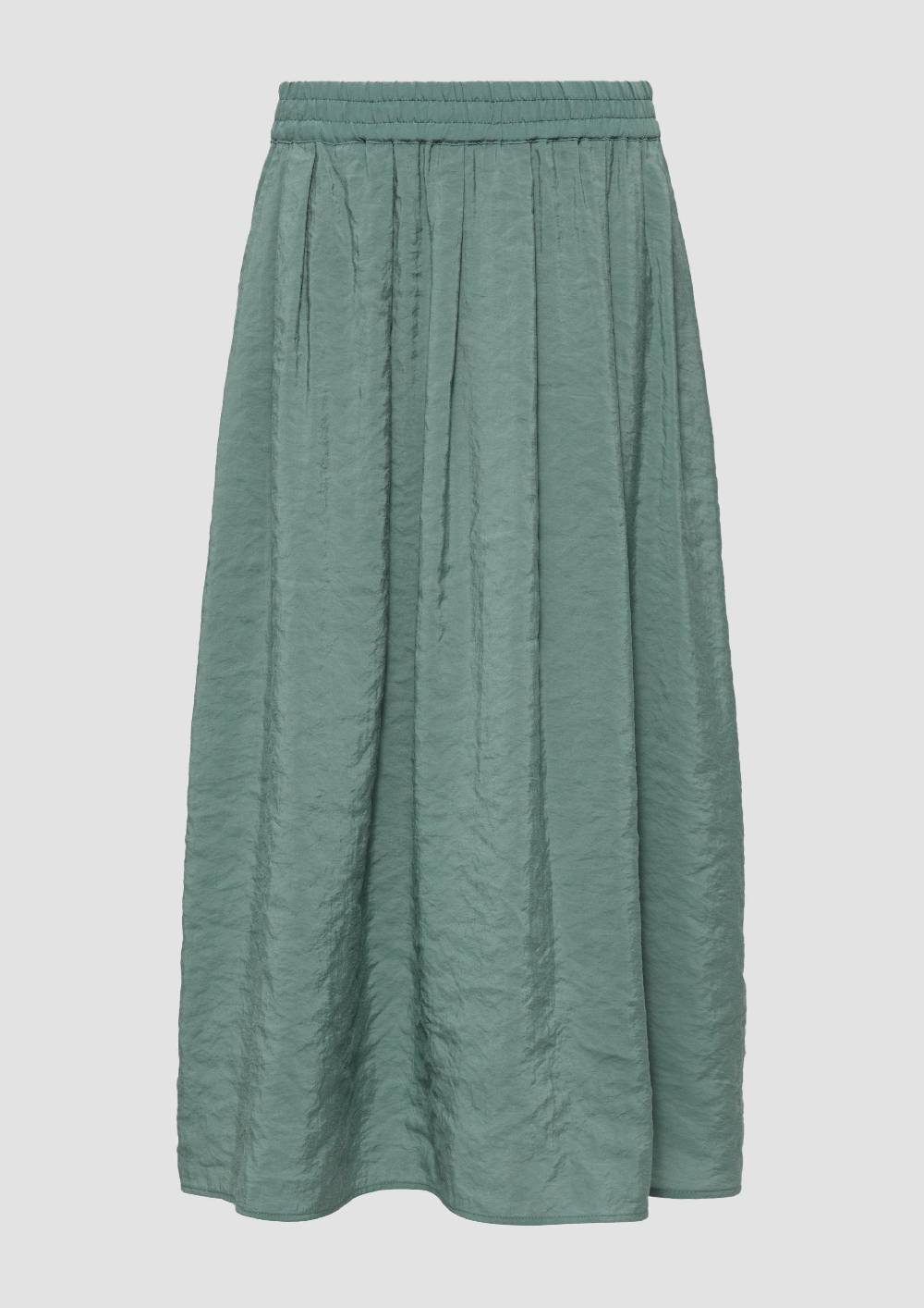 S.Oliver Fließender Midi-Rock Mit Elastikbund Und Seitlichen Eingrifftaschen