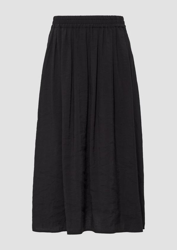 s.Oliver Fließender Midi-Rock mit Elastikbund und seitlichen Eingrifftaschen