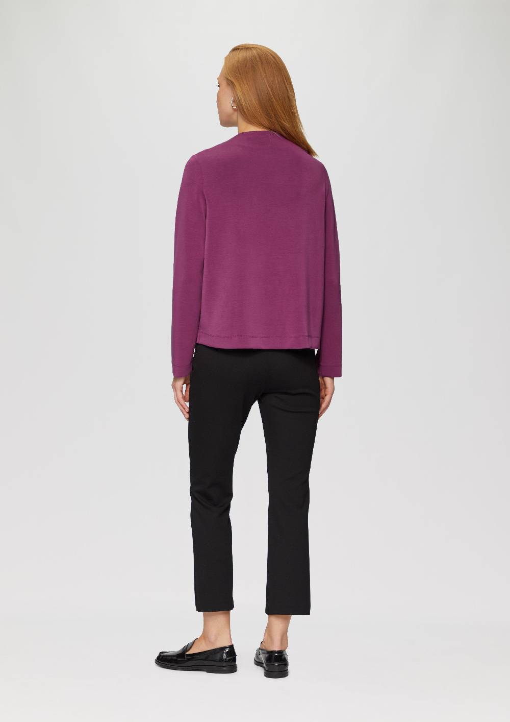 S.Oliver Fließendes Langarmshirt Mit Wasserfall-Kragen