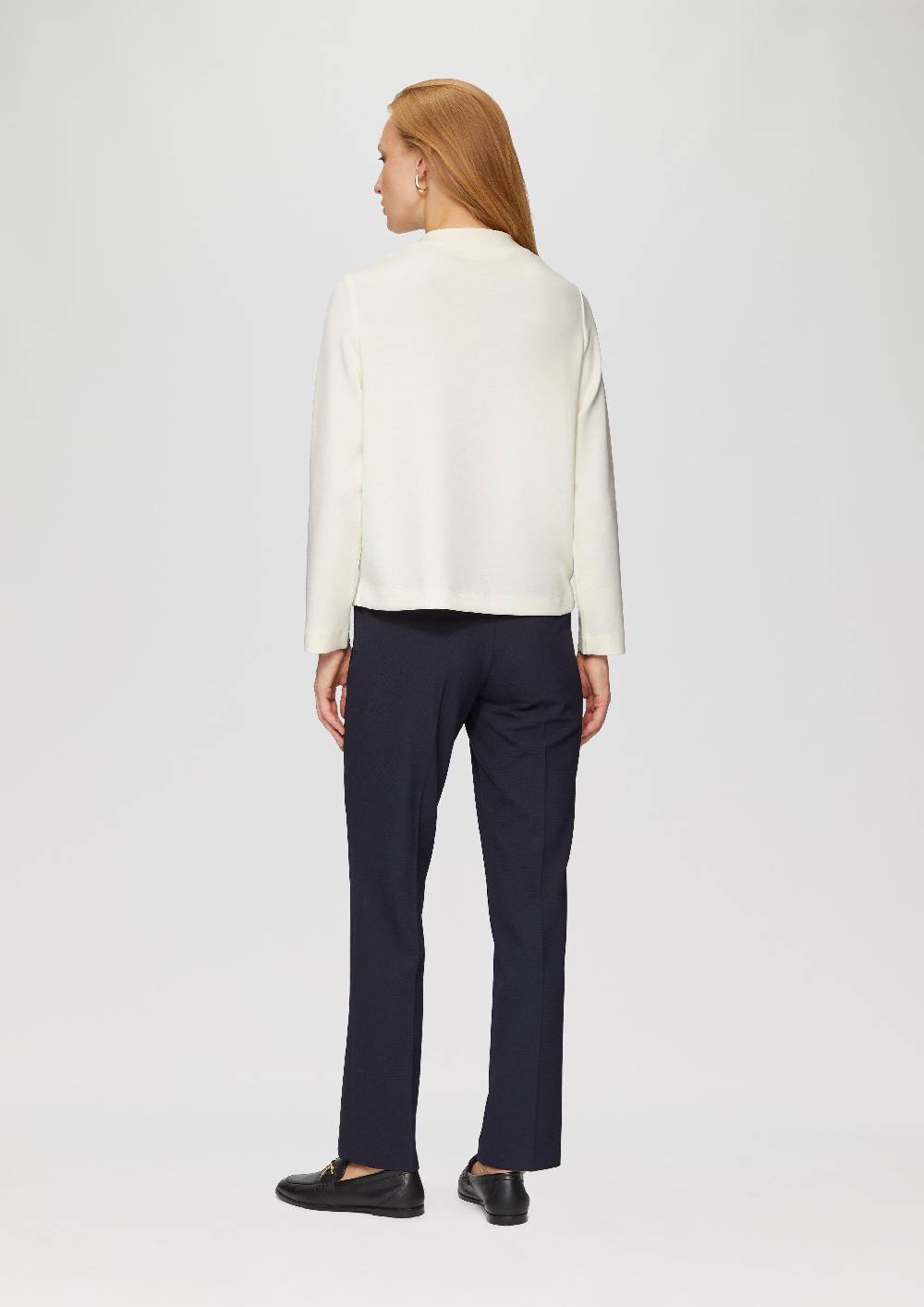 S.Oliver Fließendes Langarmshirt Mit Wasserfall-Kragen