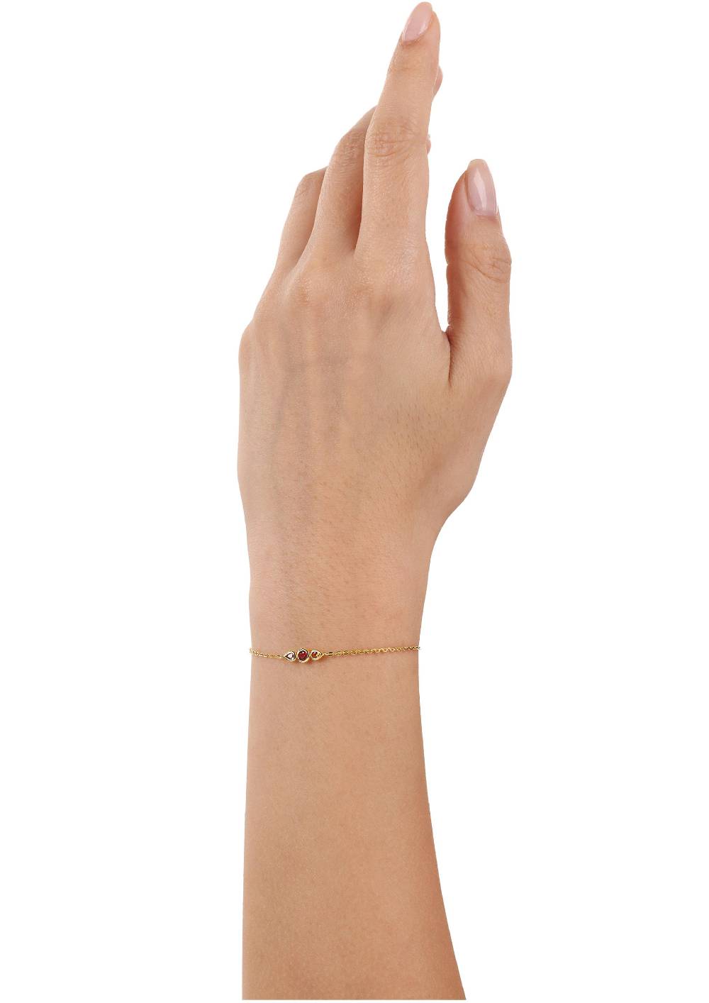 S.Oliver Gelbvergoldete Silber-Armkette Mit Zirkonia-Steinen