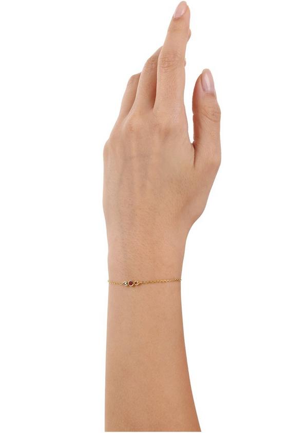 s.Oliver gelbvergoldete Silber-Armkette mit Zirkonia-Steinen