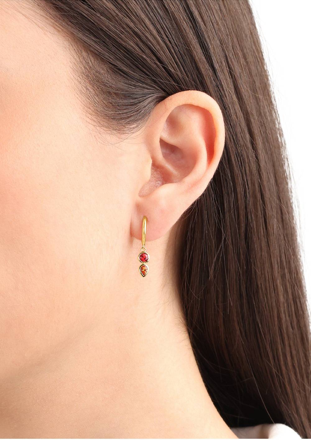 S.Oliver Gelbvergoldete Silber-Creolen Mit Zirkonia-Steinen