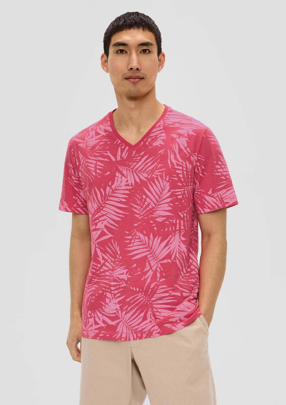 S.Oliver Gemustertes T-Shirt Mit Flammgarn-Struktur