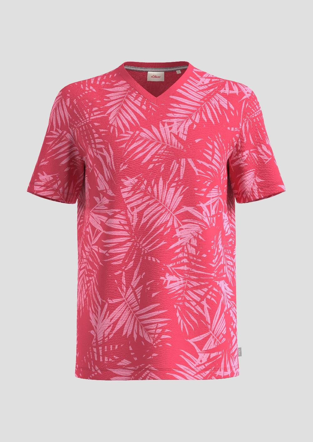 S.Oliver Gemustertes T-Shirt Mit Flammgarn-Struktur