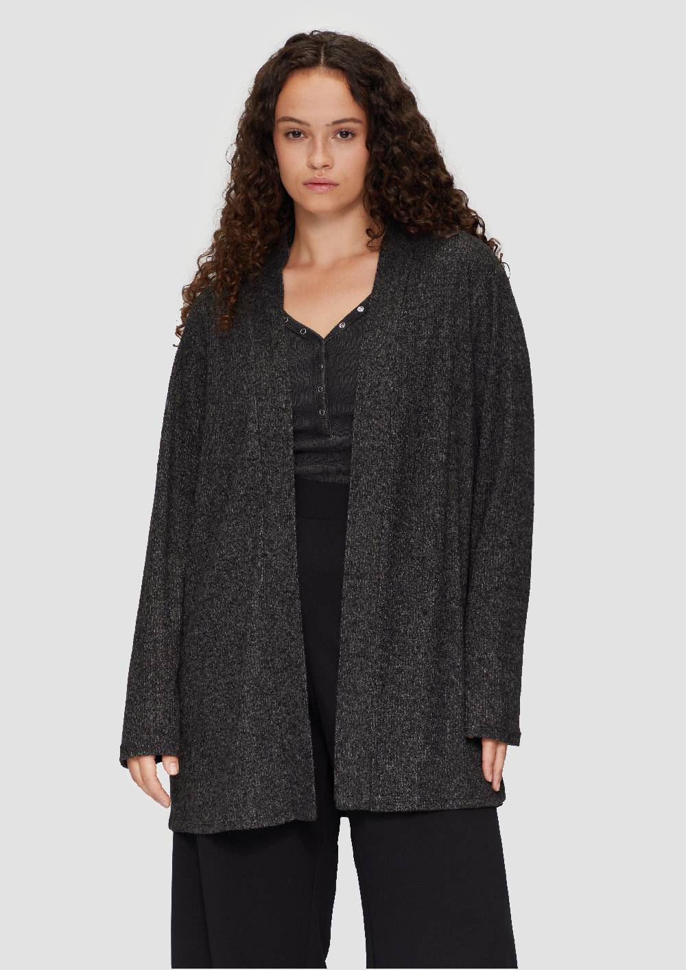 S.Oliver Gerippter Long-Cardigan In Melierter Optik