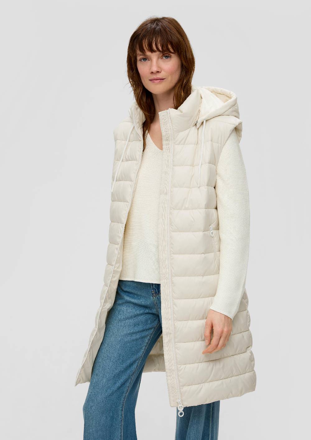 S.Oliver Gesteppte Longweste Mit Abnehmbarer Kapuze