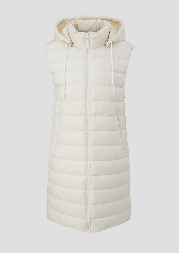 s.Oliver Gesteppte Longweste mit abnehmbarer Kapuze