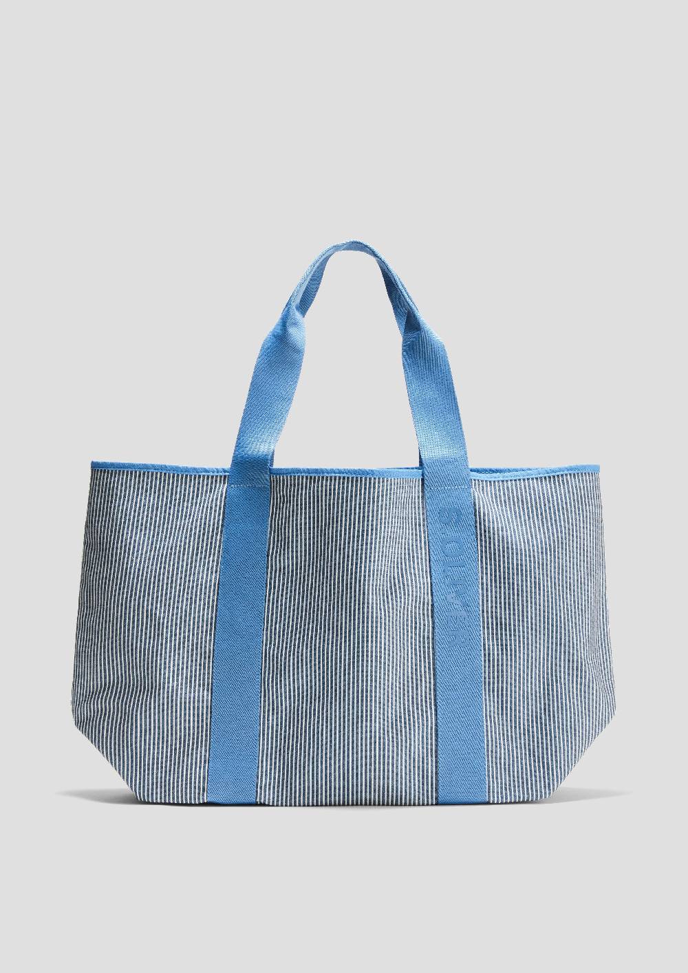 S.Oliver Gestreifter Canvas-Shopper Mit Reißverschluss