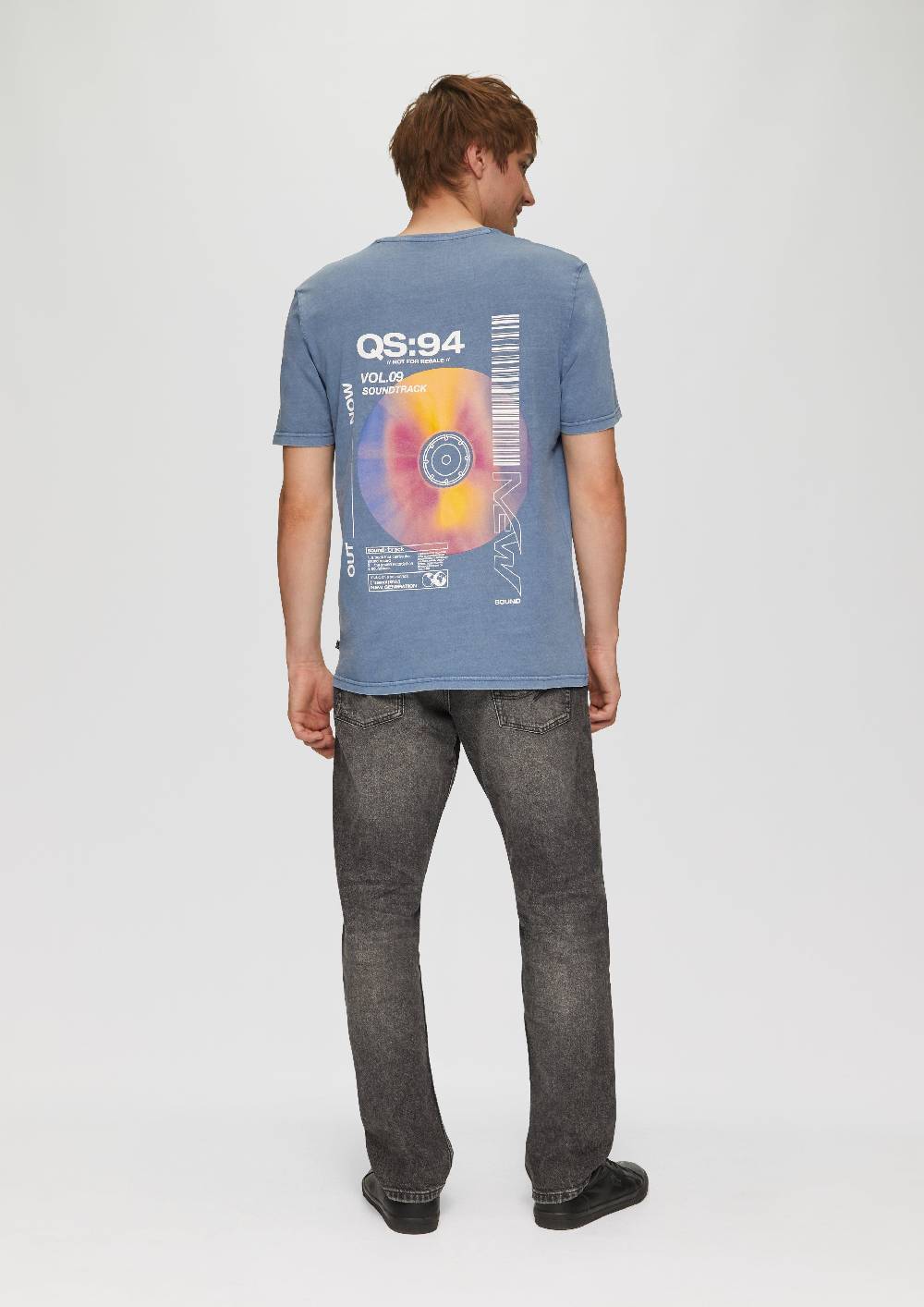 S.Oliver Gewaschenes T-Shirt Mit Front- Und Rückenprint