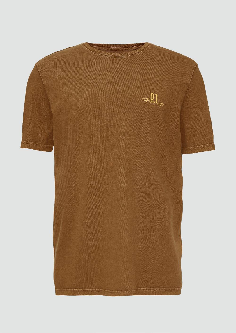 S.Oliver Gewaschenes T-Shirt Mit Front- Und Rückenprint