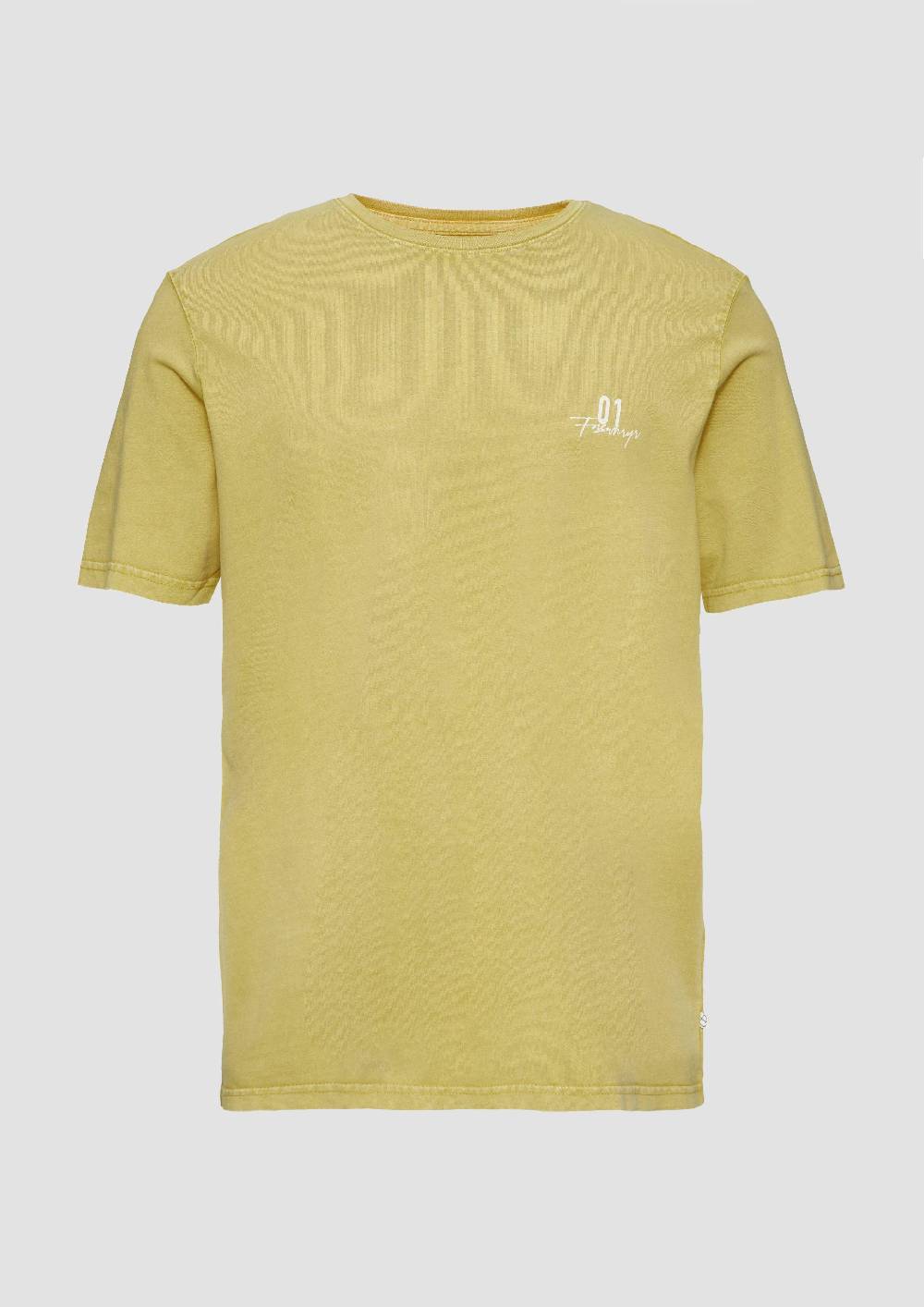 S.Oliver Gewaschenes T-Shirt Mit Front- Und Rückenprint