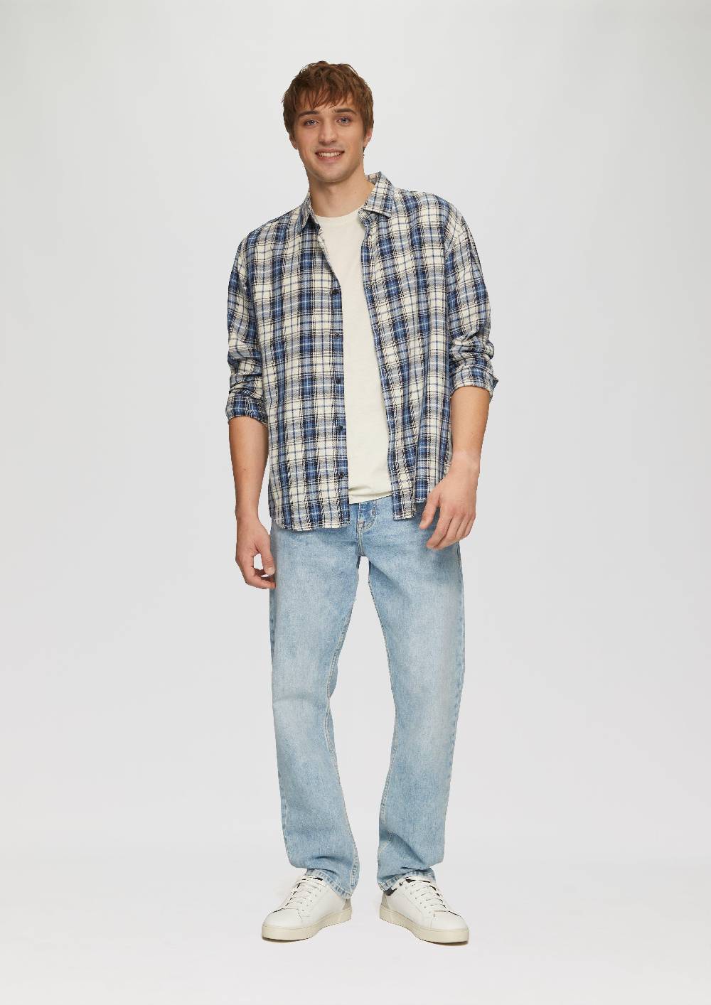 S.Oliver Gewaschenes T-Shirt Mit Front- Und Rückenprint