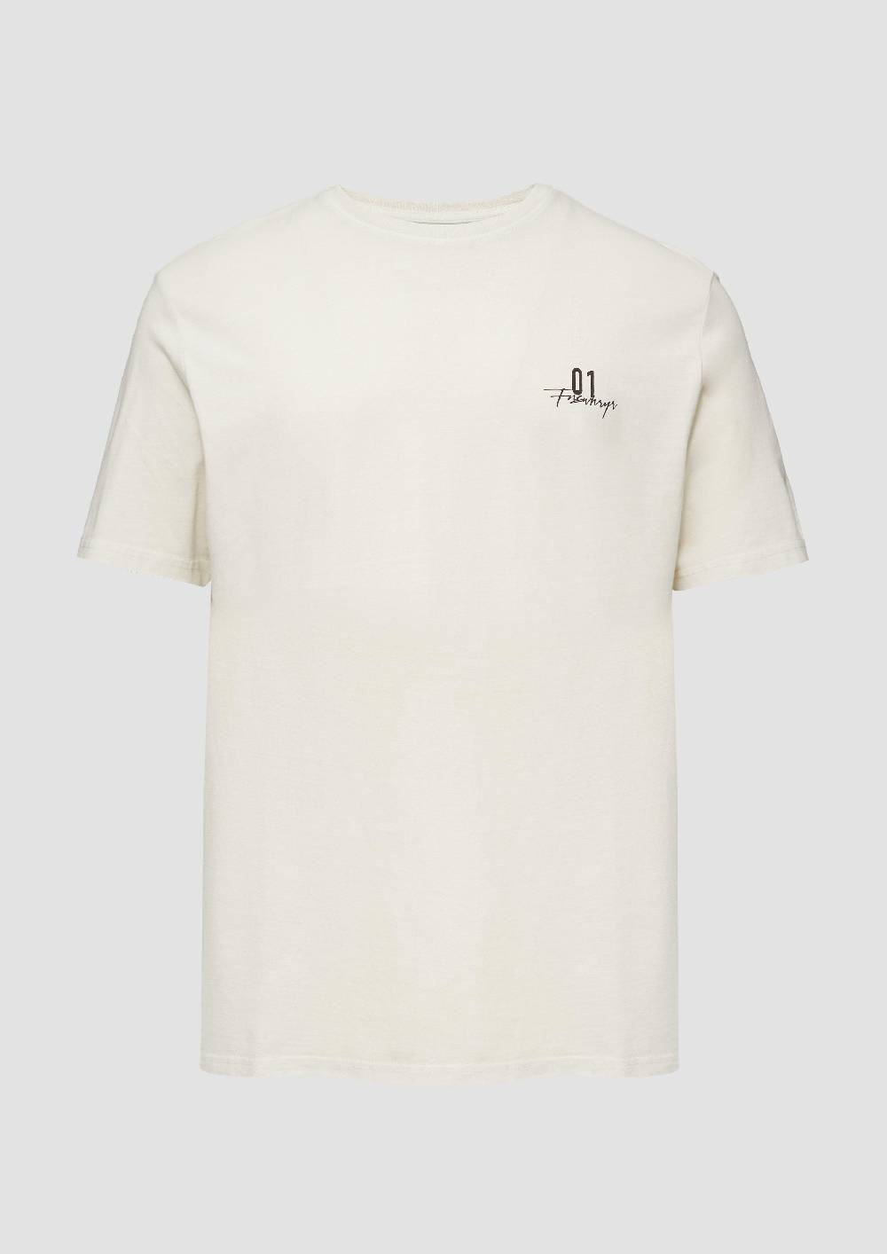 S.Oliver Gewaschenes T-Shirt Mit Front- Und Rückenprint