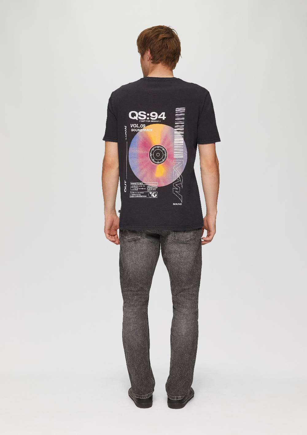 S.Oliver Gewaschenes T-Shirt Mit Front- Und Rückenprint