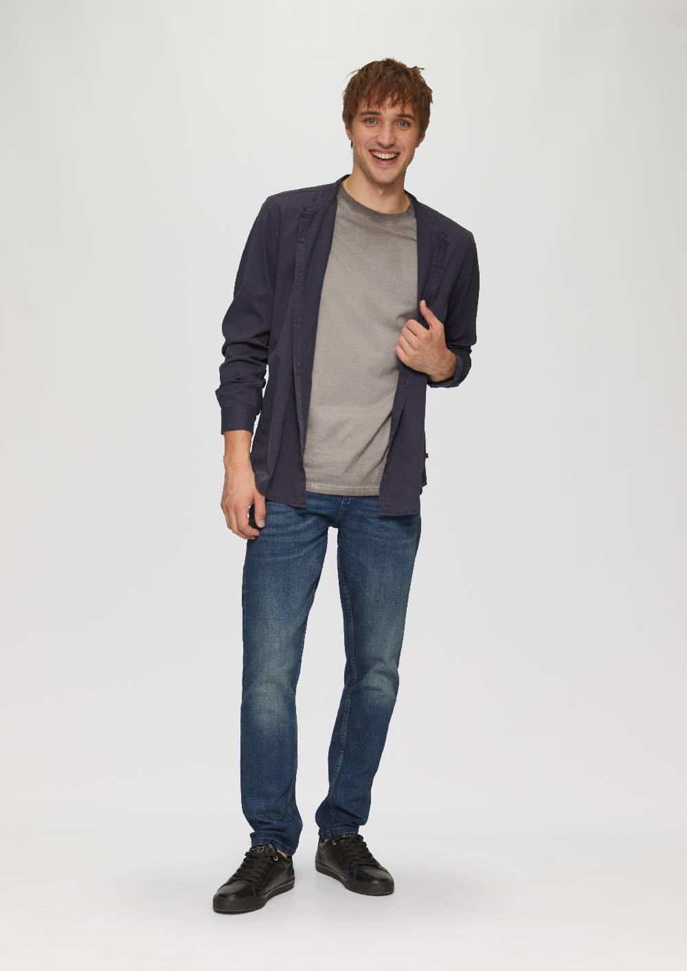 S.Oliver Gewaschenes T-Shirt Mit Rundhalsausschnitt