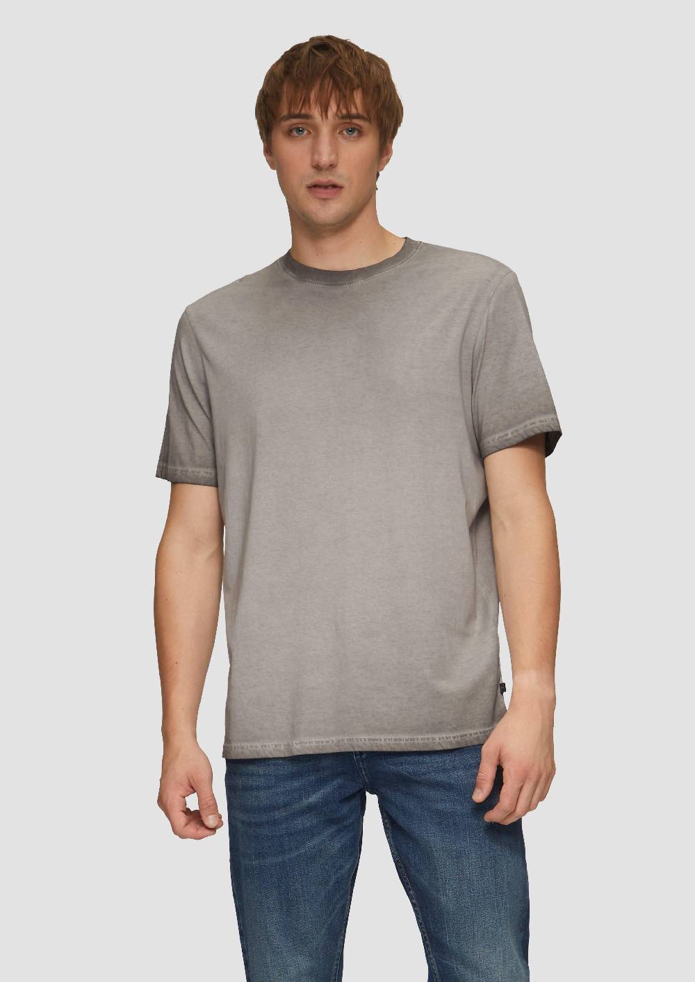 S.Oliver Gewaschenes T-Shirt Mit Rundhalsausschnitt