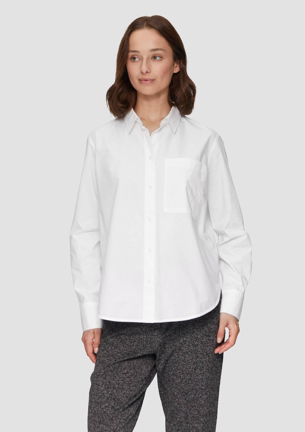 S.Oliver Hemdbluse Aus Baumwolle Mit Kontrast-Details