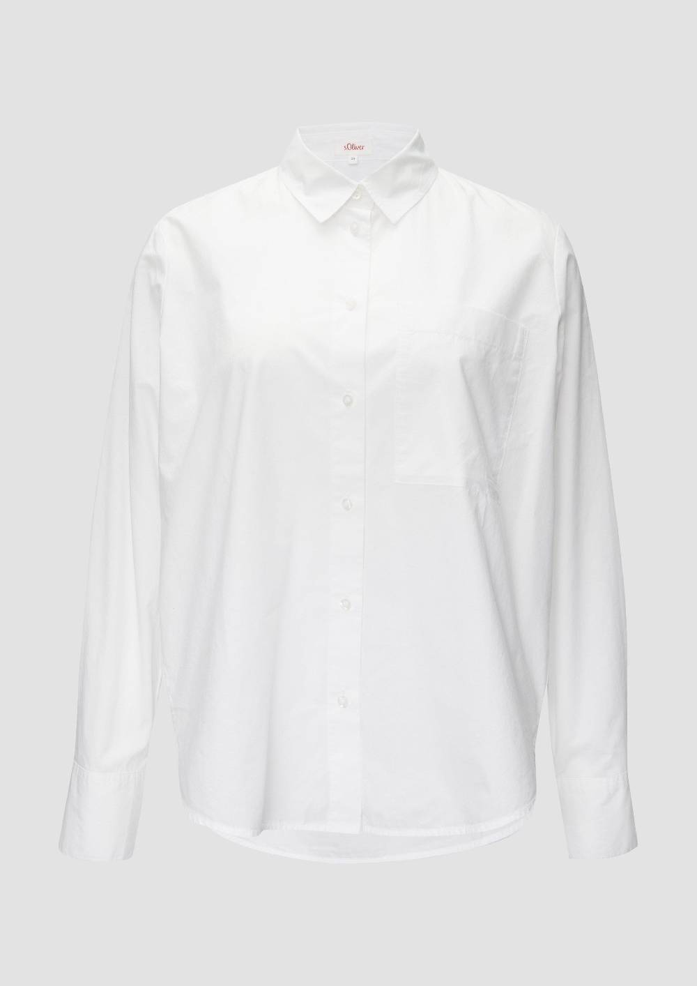 S.Oliver Hemdbluse Aus Baumwolle Mit Kontrast-Details