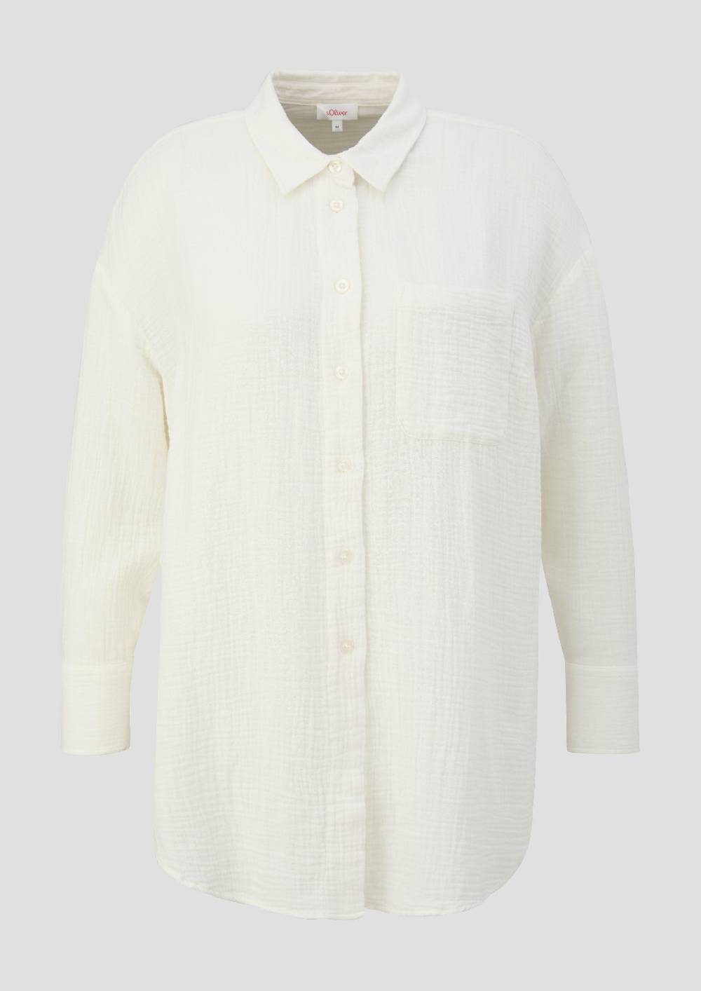 S.Oliver Hemdbluse Aus Baumwolle Mit Verlängertem Rückenteil