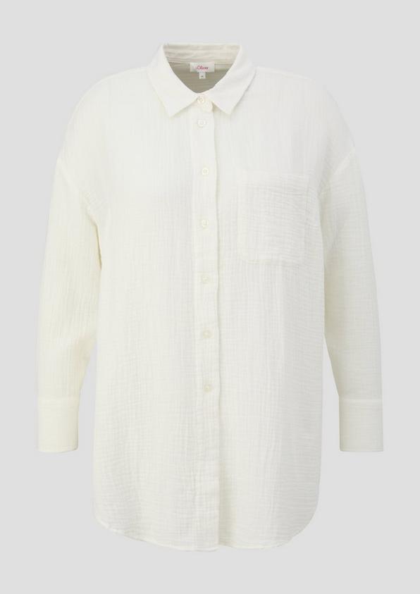 s.Oliver Hemdbluse aus Baumwolle mit verlängertem Rückenteil