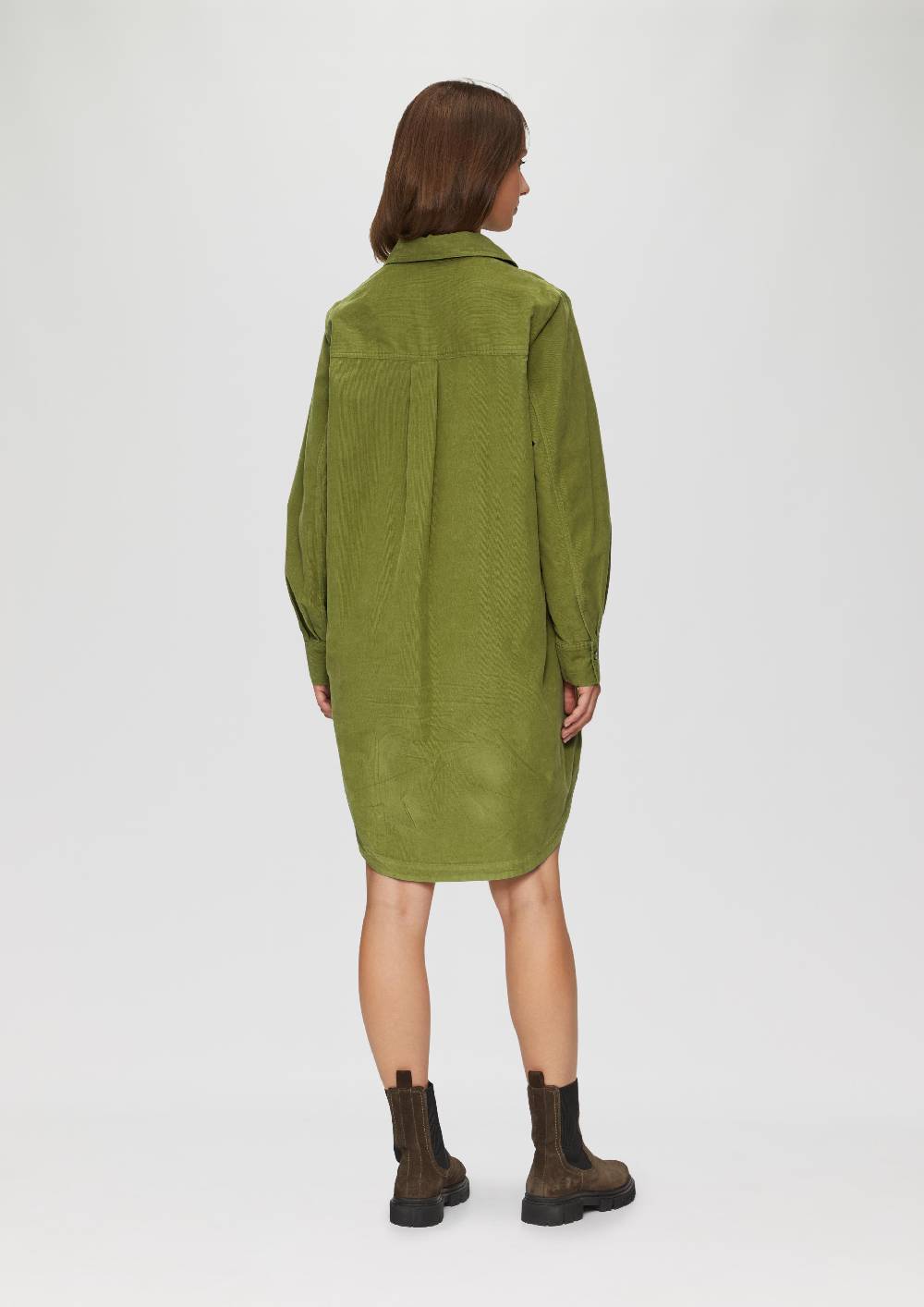 S.Oliver Hemdblusenkleid Aus Feincord Mit Seitlichen Eingrifftaschen