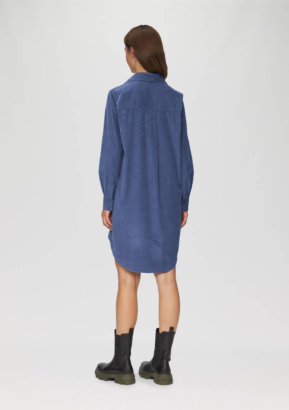 S.Oliver Hemdblusenkleid Aus Feincord Mit Seitlichen Eingrifftaschen