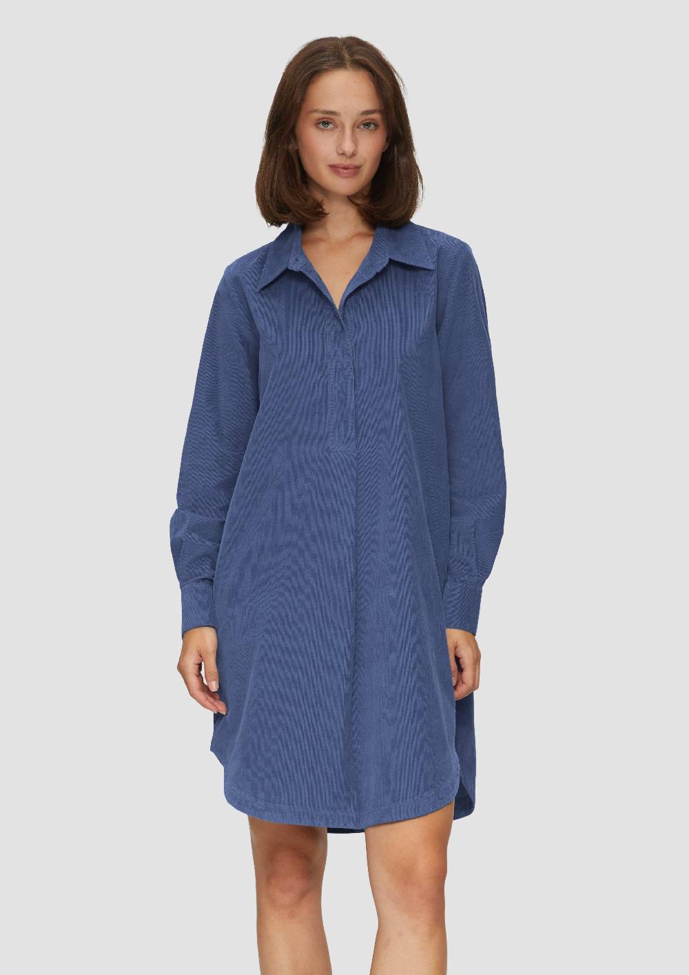 S.Oliver Hemdblusenkleid Aus Feincord Mit Seitlichen Eingrifftaschen