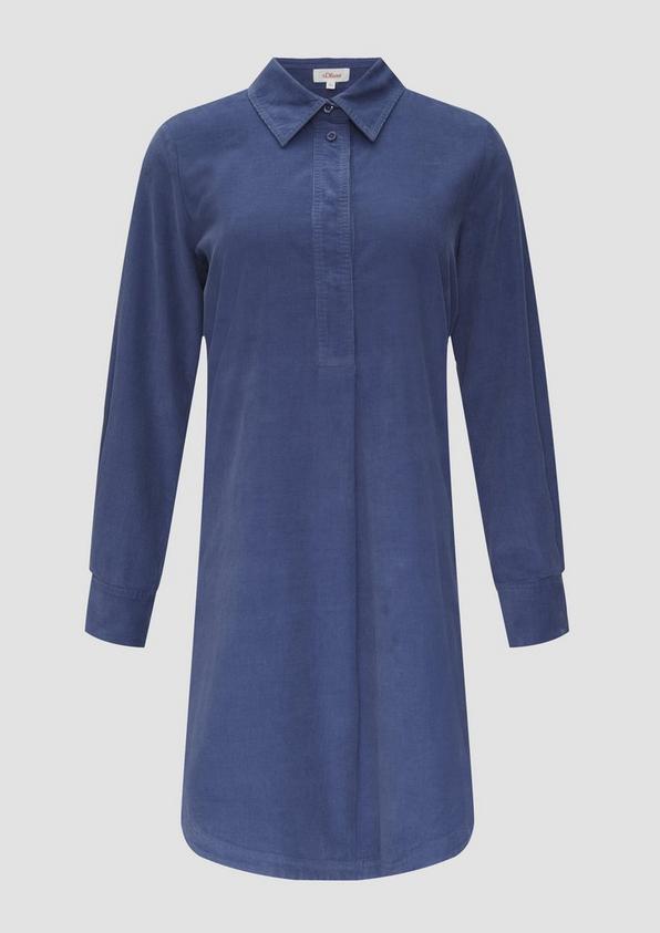 s.Oliver Hemdblusenkleid aus Feincord mit seitlichen Eingrifftaschen