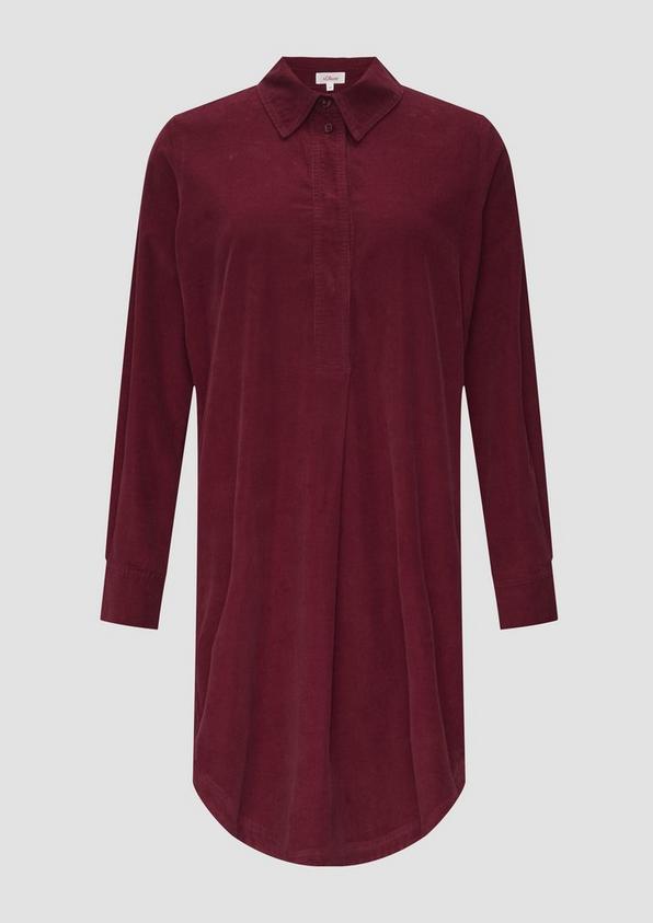 s.Oliver Hemdblusenkleid aus Feincord mit seitlichen Eingrifftaschen