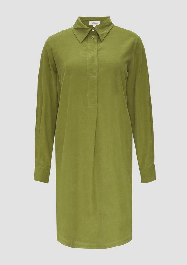 s.Oliver Hemdblusenkleid aus Feincord mit seitlichen Eingrifftaschen