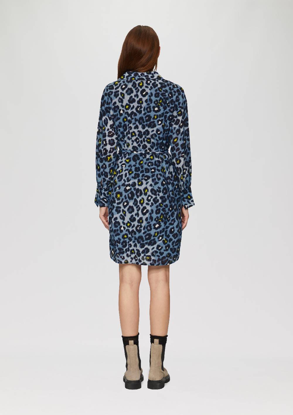 S.Oliver Hemdblusenkleid Aus Viskosemix Mit Strukturmuster