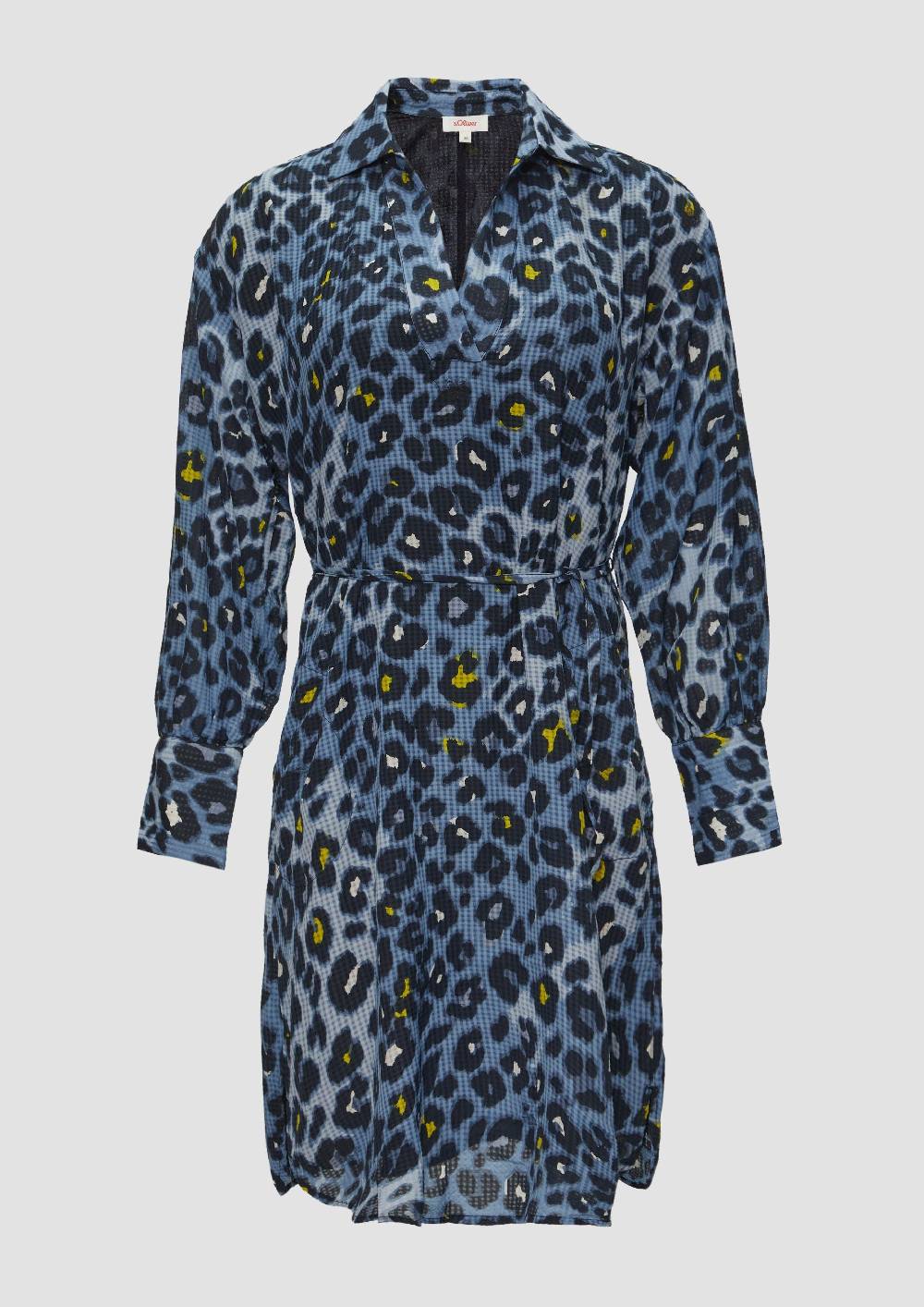 S.Oliver Hemdblusenkleid Aus Viskosemix Mit Strukturmuster