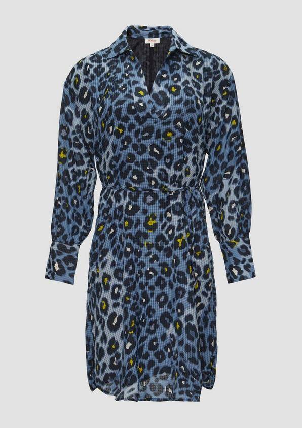 s.Oliver Hemdblusenkleid aus Viskosemix mit Strukturmuster
